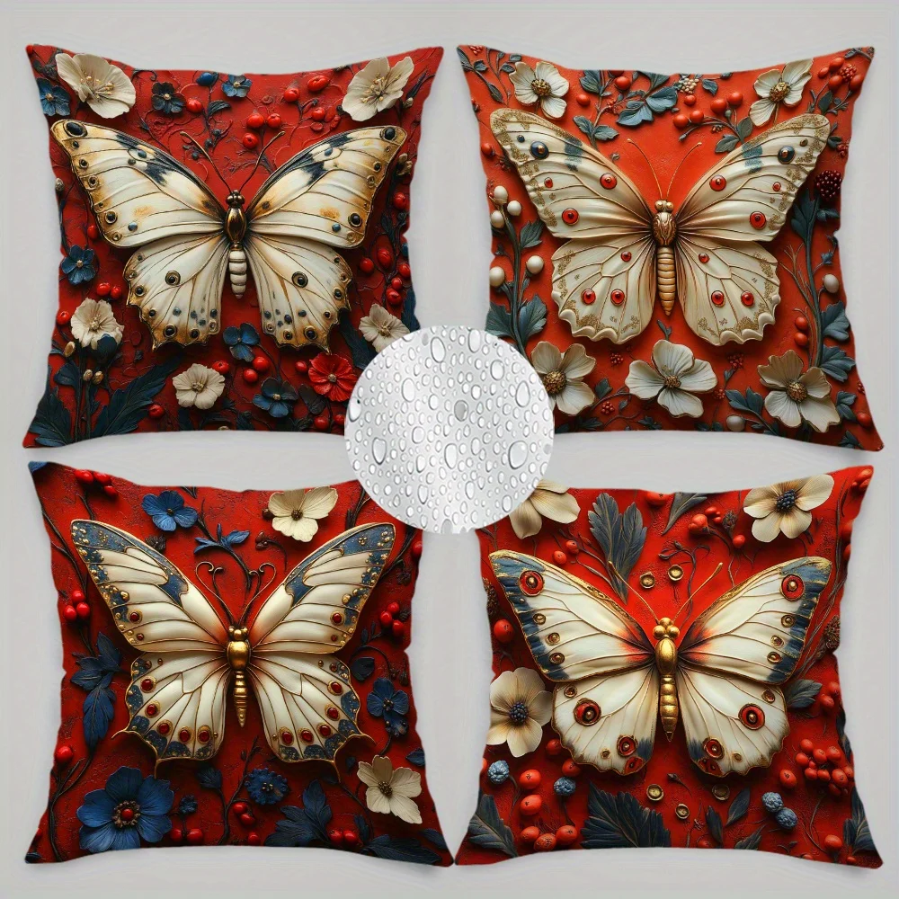 Flower and Butterfly Design digital printing pillow cover Short plush Suitable living rooms bedrooms sofas throw cushion cover
