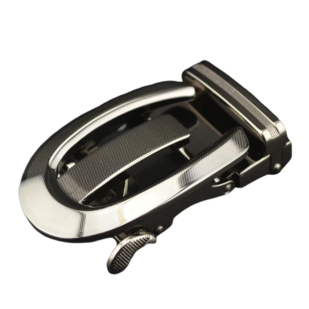 Hebilla de cinturón automática Moda Hombres Negocios Aleación Durable Resistente a los arañazos Fácil de montar Desmontar Accesorio Negro