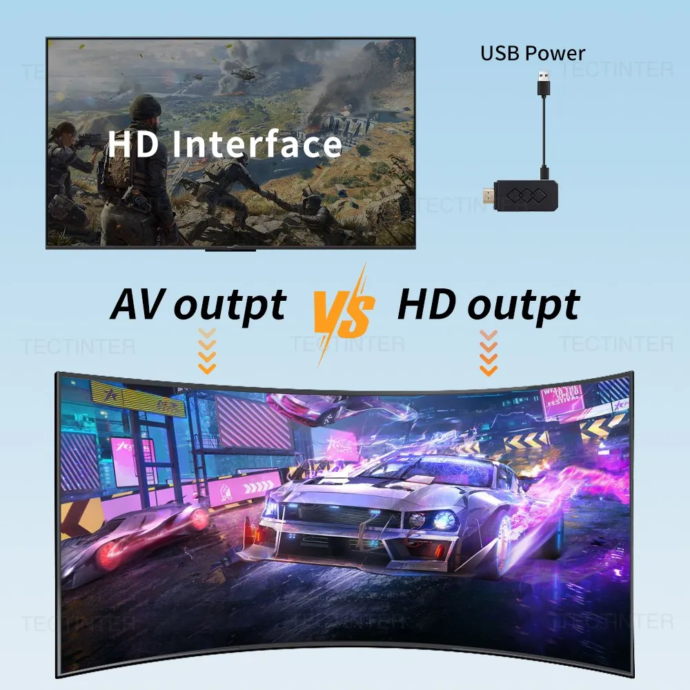 Console de jeu vidéo 8 bits, Mini bâton de jeu portable Compatible HDMI, 1661 jeux classiques intégrés, double manette de jeu sans fil