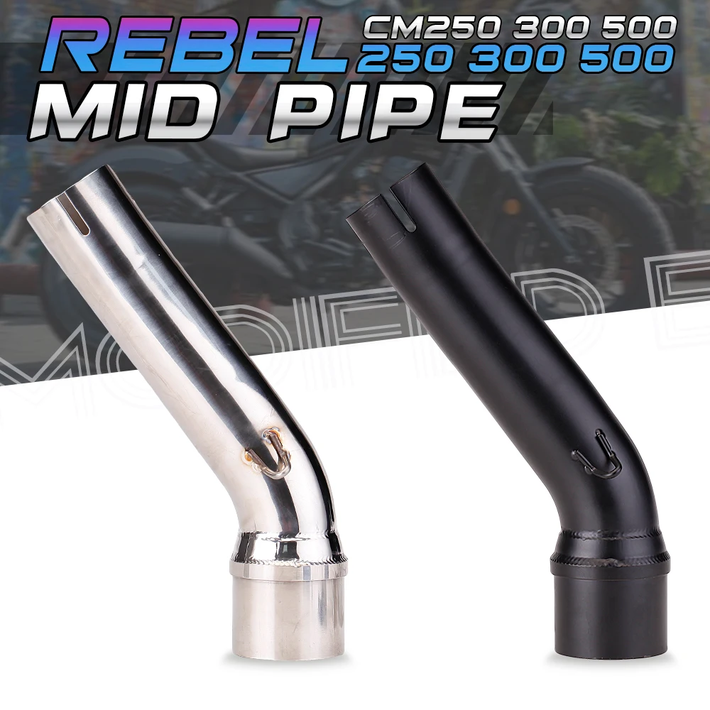 Motorcycle Exhaust Modify Stainless Middle Link Pipe 51mm Interface for CM300 CM500