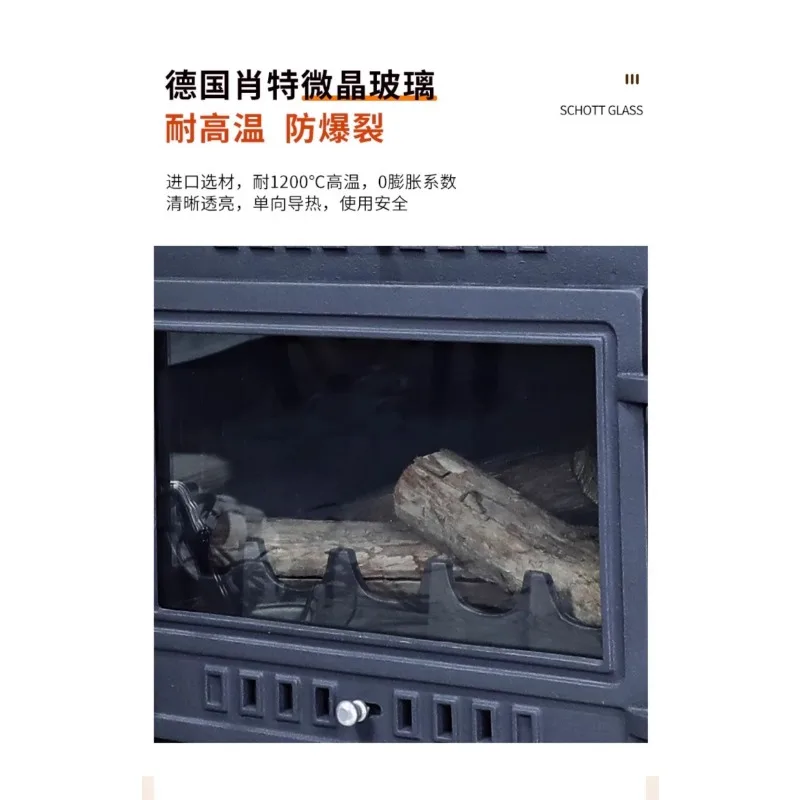 Real fire fireplace Firewood household cast iron Living room heating stove Rural villa Firewood fireplace Real fire firewood