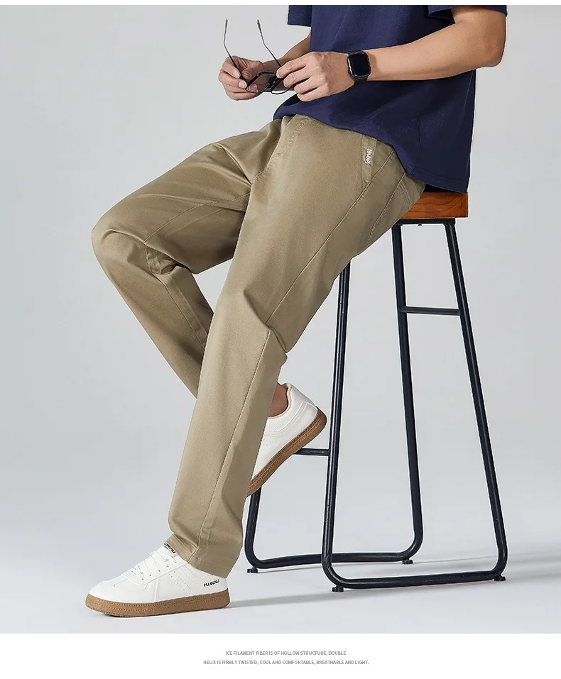 

Высококачественные весенне-осенние мужские повседневные брюки, удобные узкие брюки, новые молодежные деловые хлопковые брюки 2025 года.