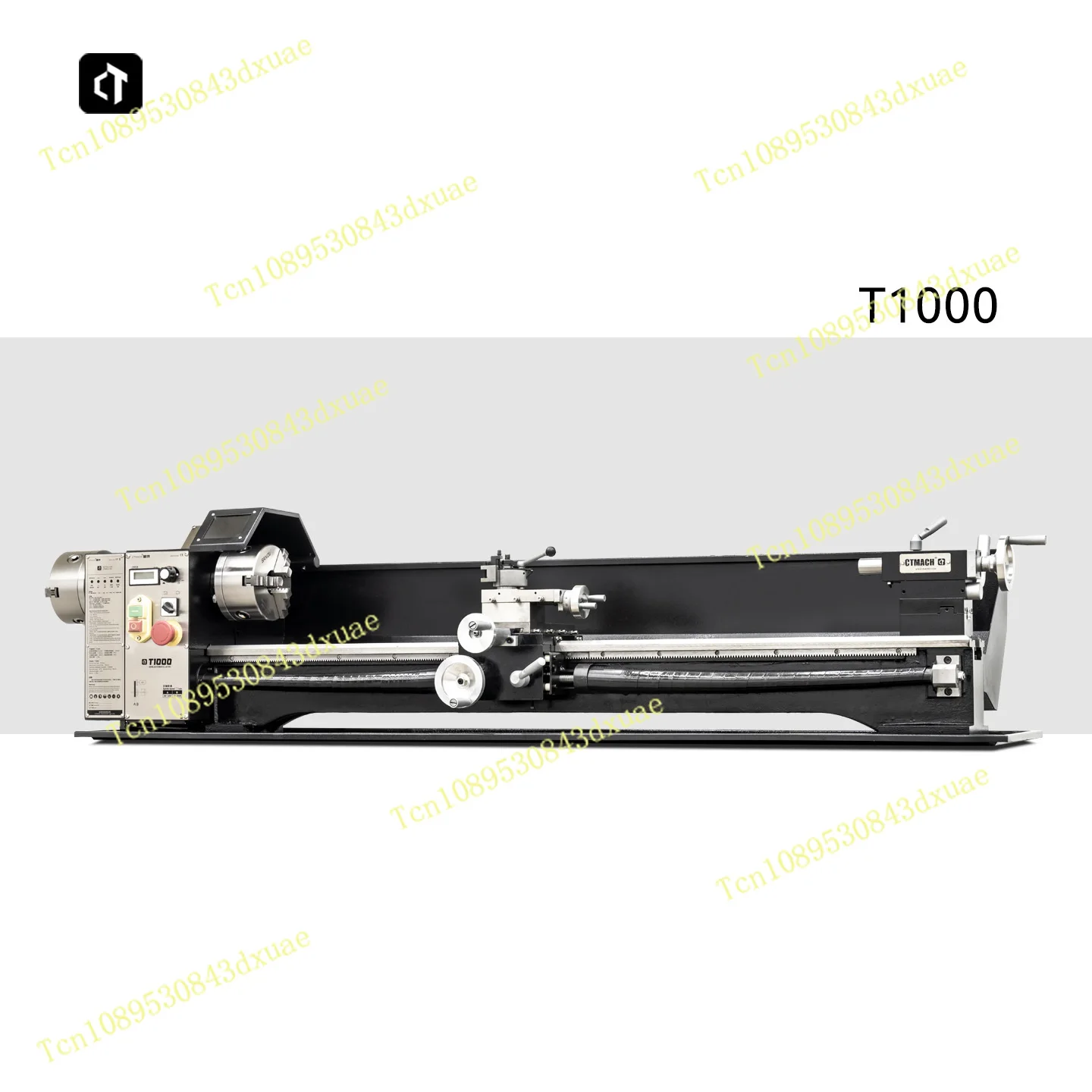 CTMACH T1000 Horizontal Double Chuck Metal Lathe 220V for Cue Repair and Woodworking Maintenance