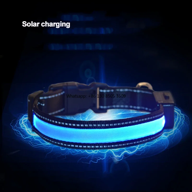 10pcs   Manufacturer Wholesale Multi-colors Energy Saving Environmental Nylon Led Pet Dog Collar Usb Solar Charging