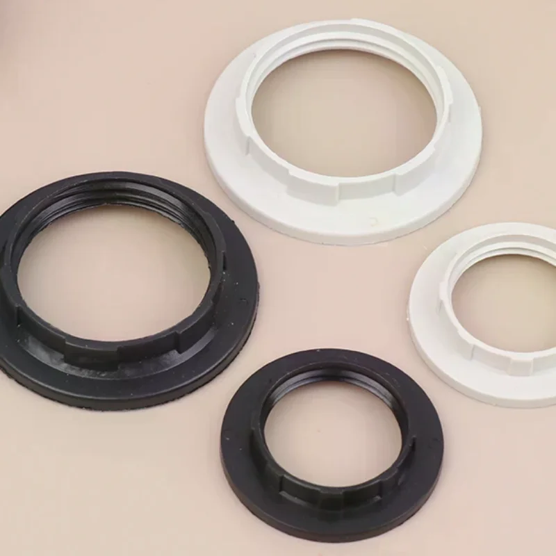 10Pcs E14 E27 Threaded Lamp Socket Rings Pack Black White E12 E26 Lock Lamp Shade Rings For Standard Base Lamp Holder