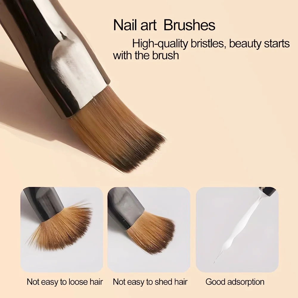 9 pièces UV Gel brosse à ongles Liner bricolage peinture stylo manucure acrylique dessin brosse pour Nail Art Design ongles pointe affichage outil de peinture