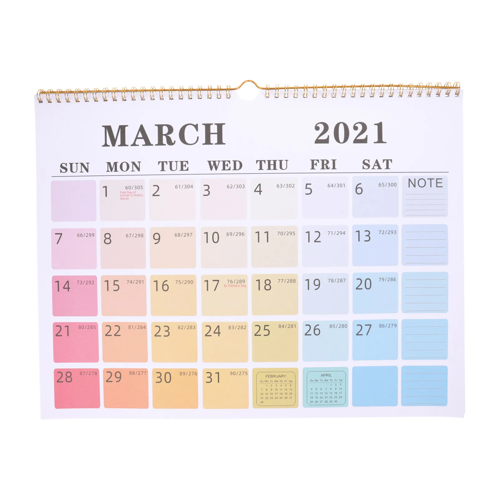 

1Pcs Paper Hanging Calendar 2021 English Edition Wall Calendar Functional Note-Taking Desk Planner Stylish Home Office
