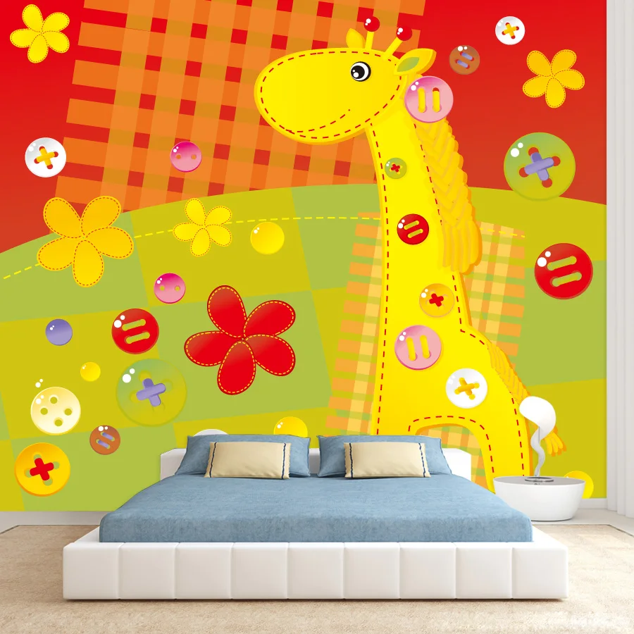 

Самоклеящиеся обои на заказ для гостиной, спальни, детской комнаты: художественная бумага для декора дома, мурал с изображением животных (жираф) для ремонта