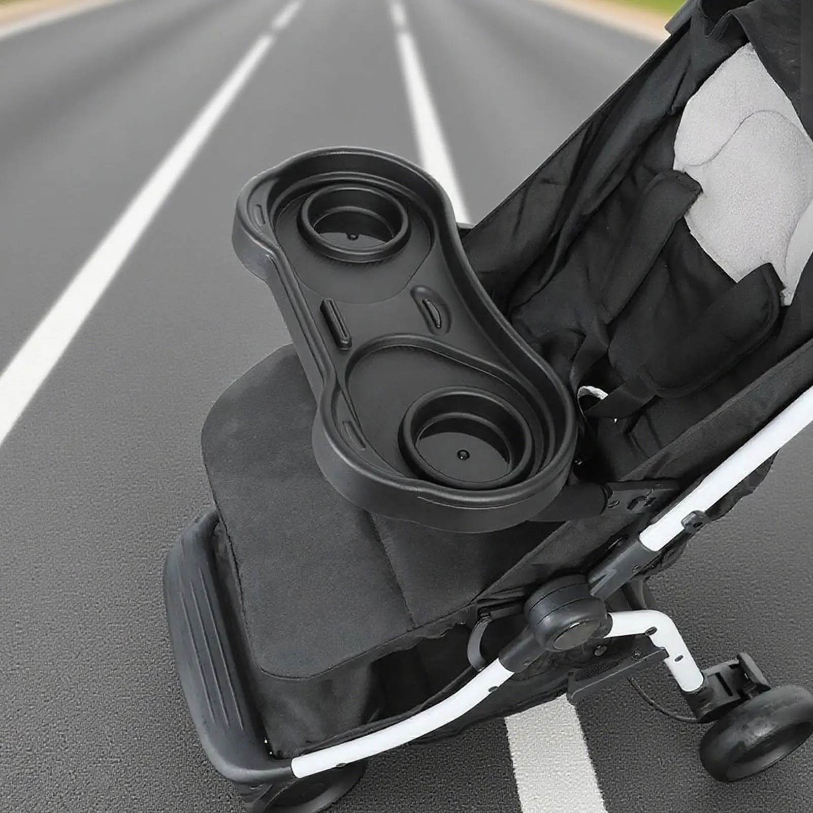 Stroller Tray Attachment Removable Sturdy Stroller Cup Snack Holder Clamp Adapter Attachment For Baby Toddler Family Trips