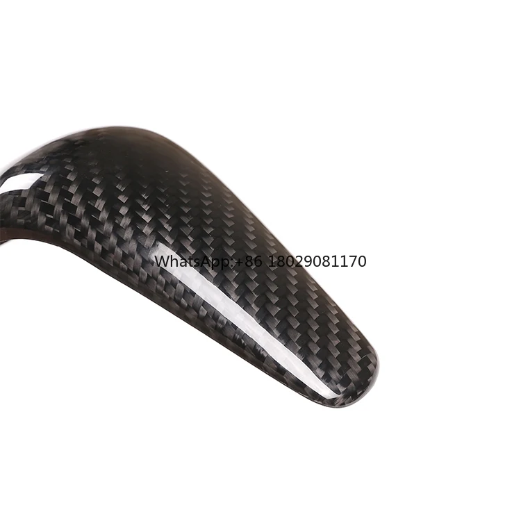 Perilla de cambio de marchas de fibra de carbono para coche, accesorios interiores, cubierta de cabeza adhesiva para Audi A6L A7, precios al por mayor