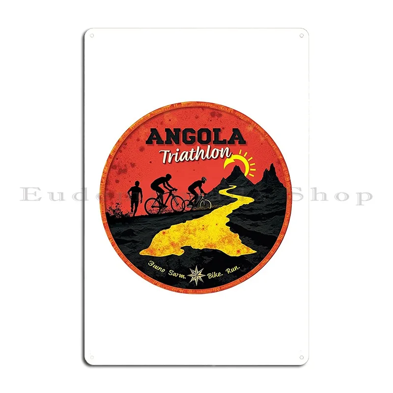 Angola Triathlon Swim Bike Run Endurance Sports Metal Plaque Plaques Funny Designing Cinema Designer Tin Sign Poster