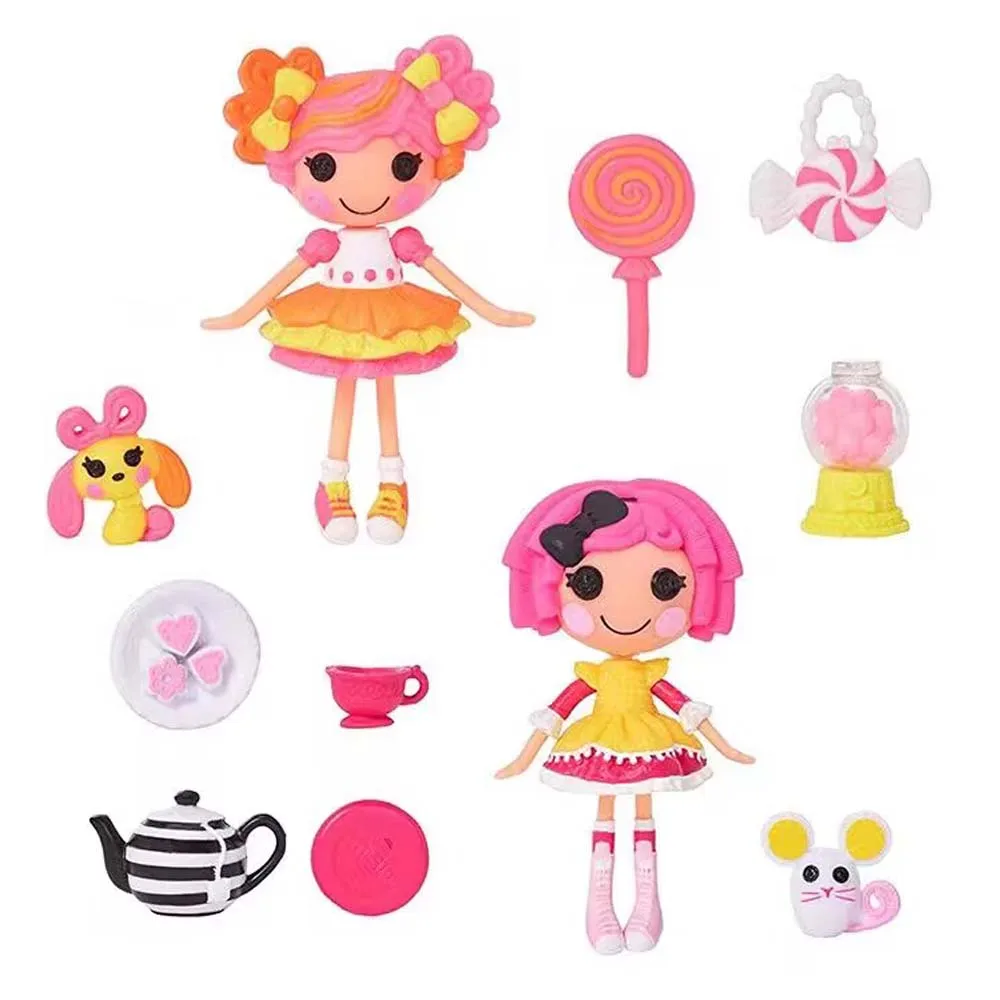Lalaloopsy Mini Sweets Fair 2 Dolls Set With Accessories Figure Toy 8cm Kids Girls Gifts