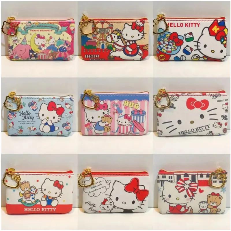 Hello Kitty Cartoon Coin Pouch Purse Sanrio Creative Small Wallet Wholesale My Melody Bags girls purse Kawaii Wallet Kid Purses