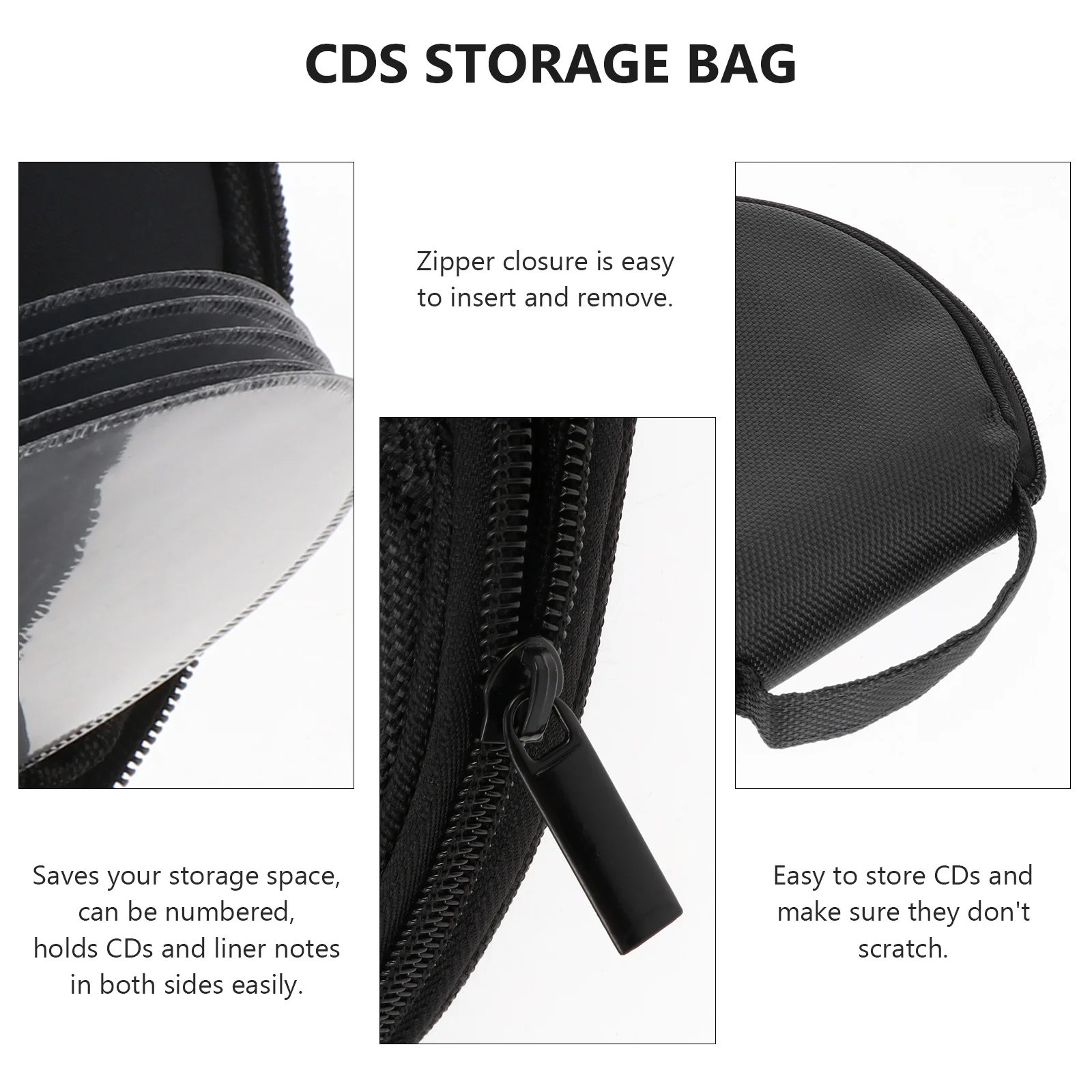 20 Capacity CD Storage Case Portable Zipper DVD Storage Wallet Organizer Bag Holder for Car and Home Use