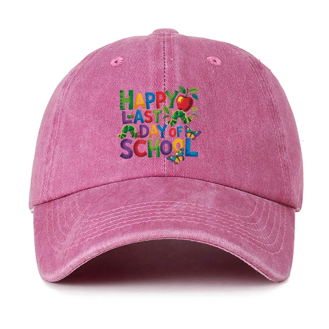 كاتربيلر جائع جدًا إجراء قليلاً كل يوم يضيف ما يصل إلى نتائج كبيرة قبعة جرافيك امرأة رجل الصيف الكرتون قبعة بيسبول