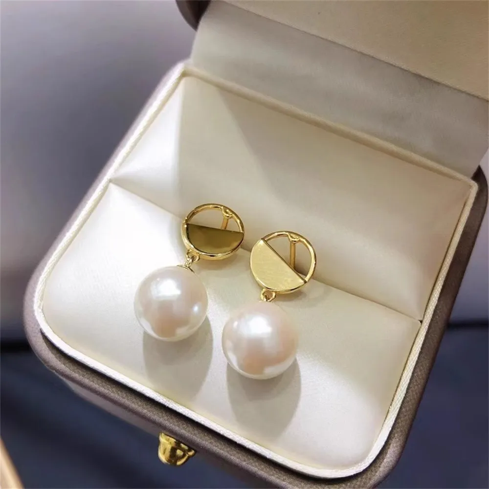 

DIY Pearl Accessories S925 Sterling Silver Earrings Empty Gold Silver Earrings Fit 8-12mm Round E260