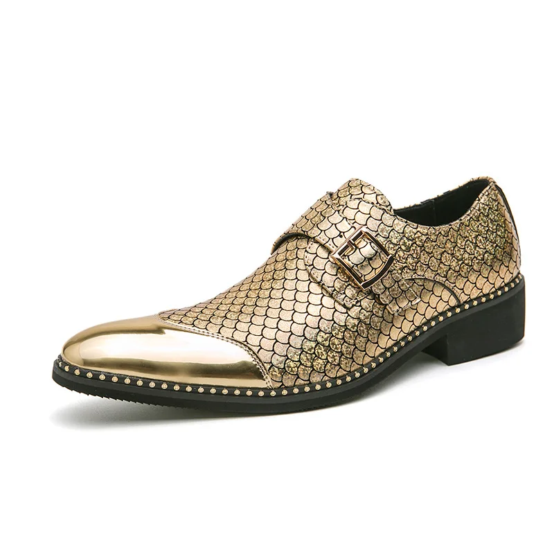 

Brand Men Dress Shoes gold Glitter Men Formal Shoes Moccasins Italian Leather Luxury Fashion Wedding Oxford Shoes Men's shoes 46
