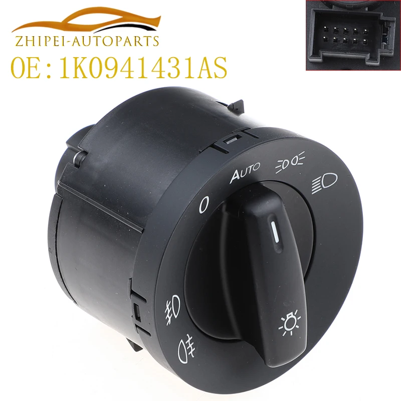 1K0941431AS Headlight Switch Lamp Knob Control Switch Car 1K0941431N For VW Caddy Golf 5 Plus Jetta Passat 3C Touran 1T1