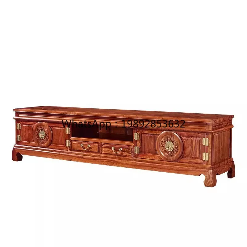 

LYY Rosewood Reunion TV Cabinet New Chinese Style Living Room Rosewood Solid Wood Audiovisual Cabinet Plain Surface TV Cabinet