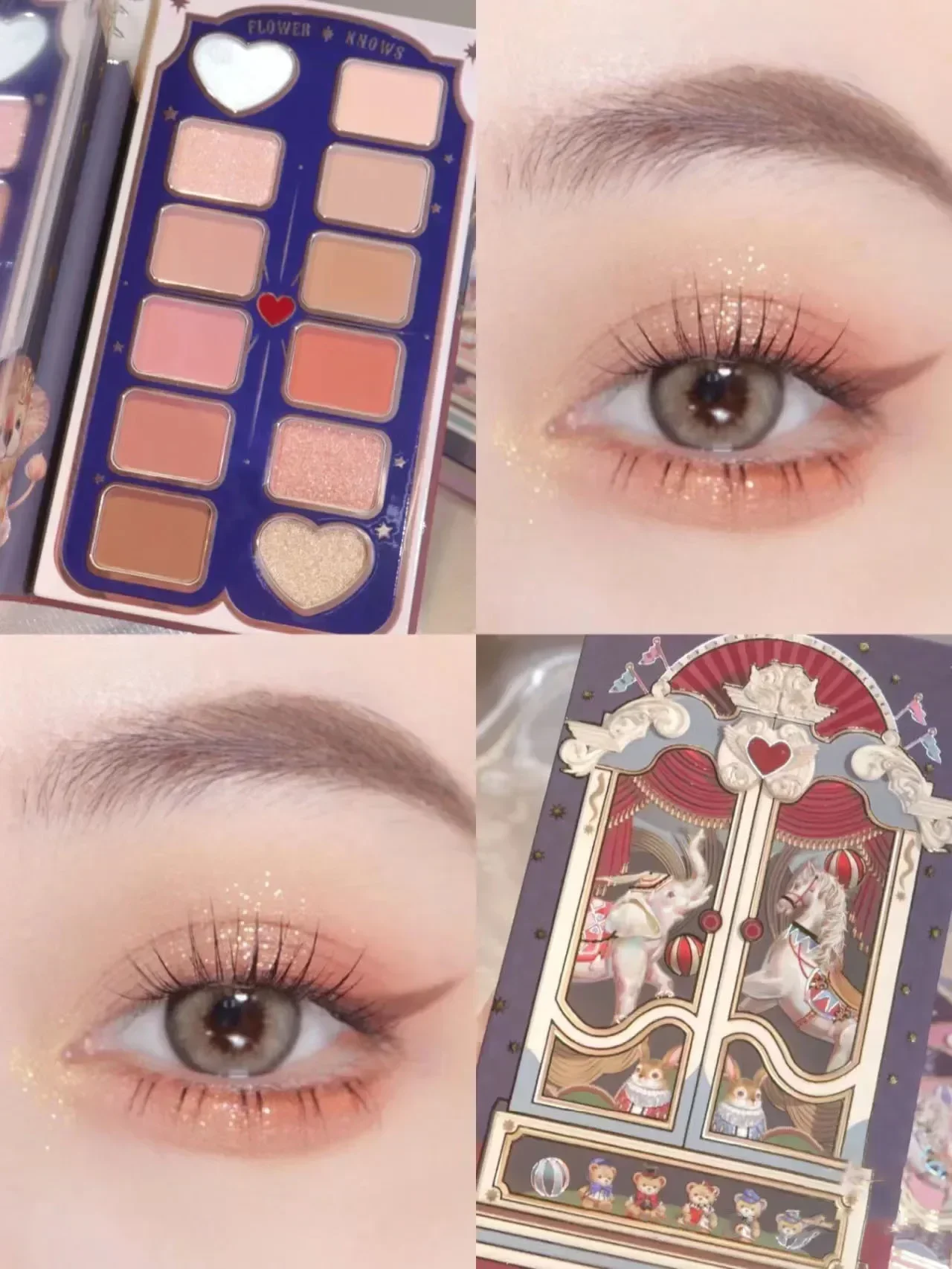 

Flower Knows Circus Series 12 Coloured Eyeshadow Palette Matte Shimmer Glitter Sequins Pigment Eye Face Makeup Beauty Cosmetics