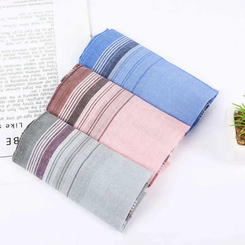 12Pcs Handkerchief Towels Multicolor Plaid Stripe Men Women Pocket for Wedding Party Business Chest Towel Handkerchiefs Scarves