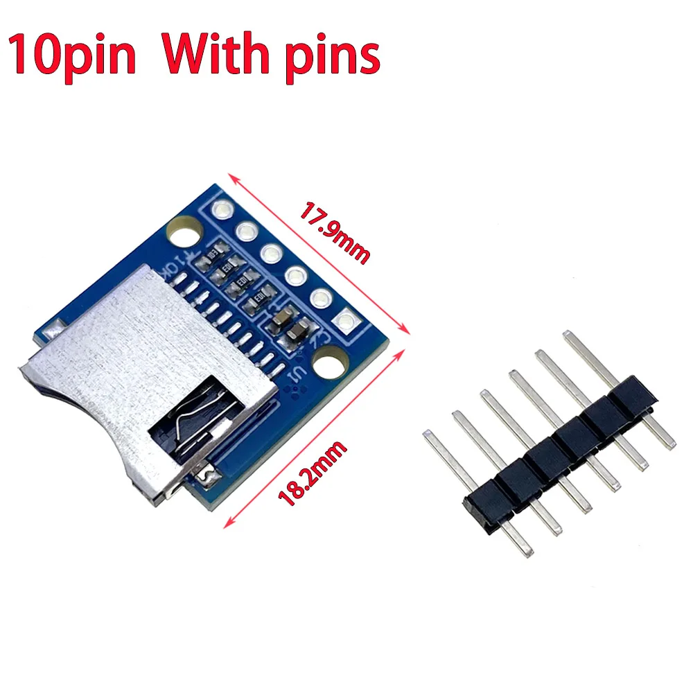TFカードホルダーアダプターボード MICRO SDカードホルダー 自己吸込式 9P 10ピン カードホルダー付き 1.6mm基板厚 PCBテストボード