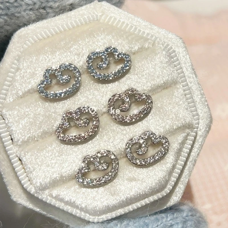 Super Beautiful! Full Zirconium Wings Ear Cartilage Piercing Stainless Steel Sliver Wings Ear Studs Stacked Earrings