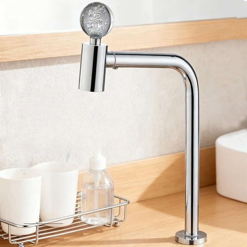 304 Stainless Steel Single Cold Basin Faucet Rotating Two Speed Switchable Detachable Wash Anti Splash Water Tap