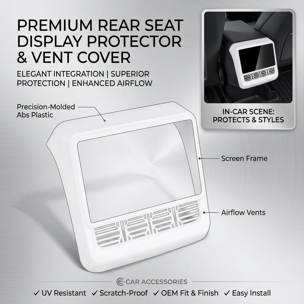 For Tesla Model 3/Y/YL Silicone Rear Screen Ventilation Mask Protective Cover Accessory Updated Design for Enhanced Protection