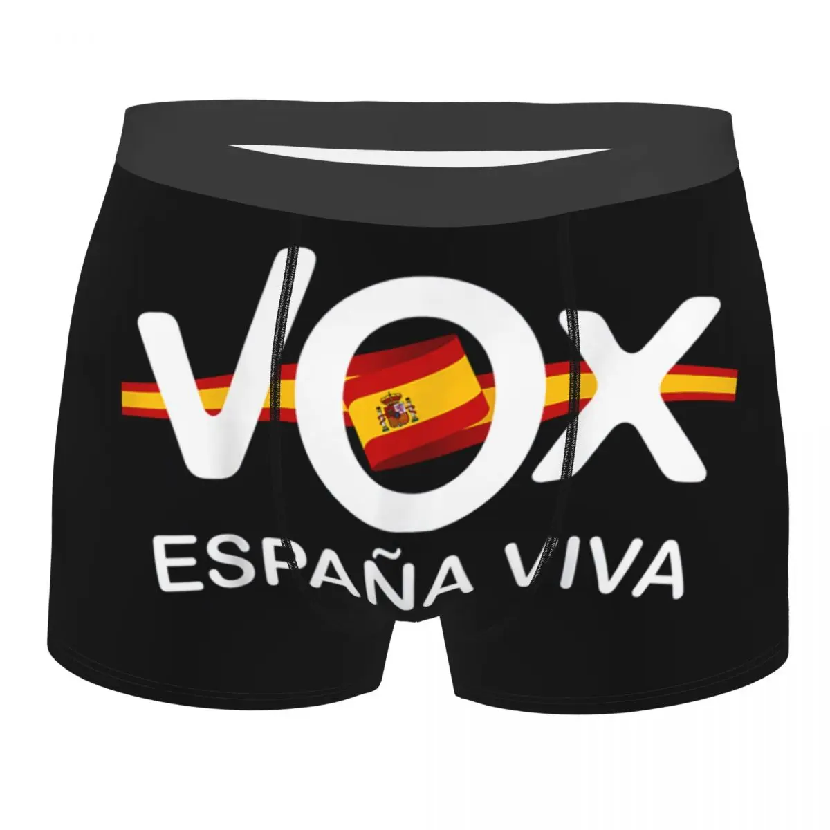 Custom Spain Vox Flag Underwear Men Breathbale Spanish Political Party Boxer Briefs Shorts Panties Soft Underpants For Homme