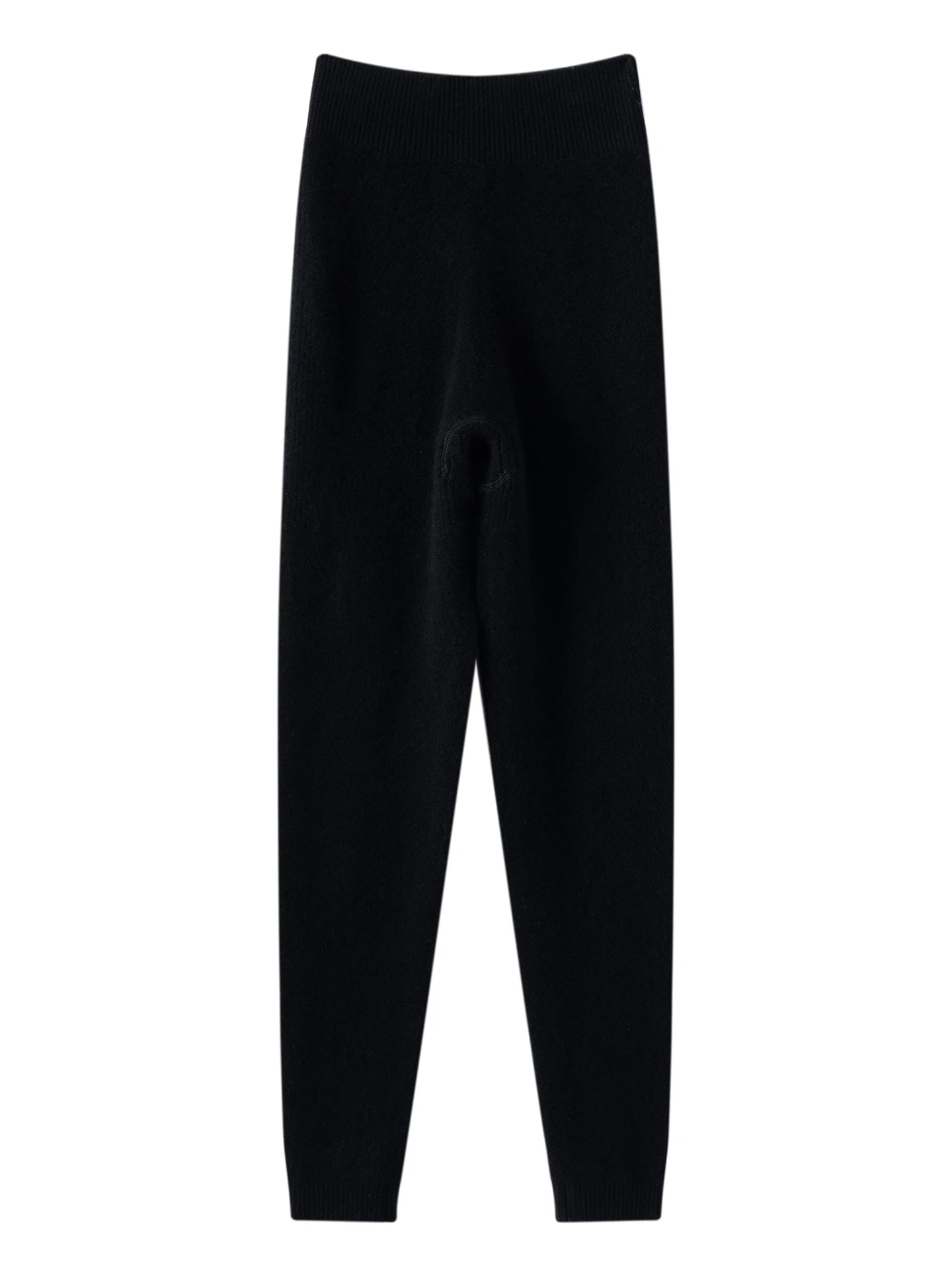 Luxury 100% Cashmere Woman Thermal Under Pants High Waist Slim Knit Leggings Ribbed Cuff Warm Autumn Winter Base Layer Trousers