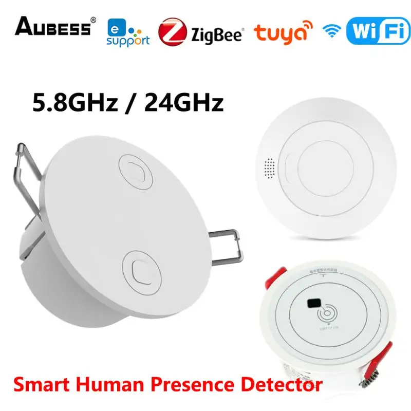 

Aubess Zigbee WiFi Smart Human Presence Detector 5.8G 24G MmWave Detection PIR Motion Sensor eWelink/Tuya Real-time monitoring