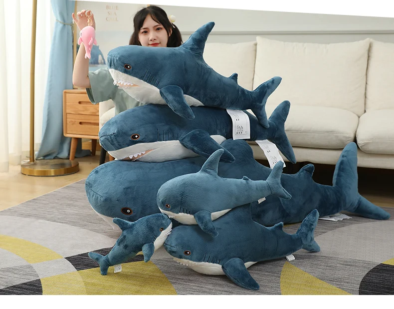 15-140cm kawaii rosa Hai Plüsch tier Riesen Stofftier große weiche Puppe Wal Delphin lange Schlaf kissen Mädchen Geschenk für Kinder – Detail 9