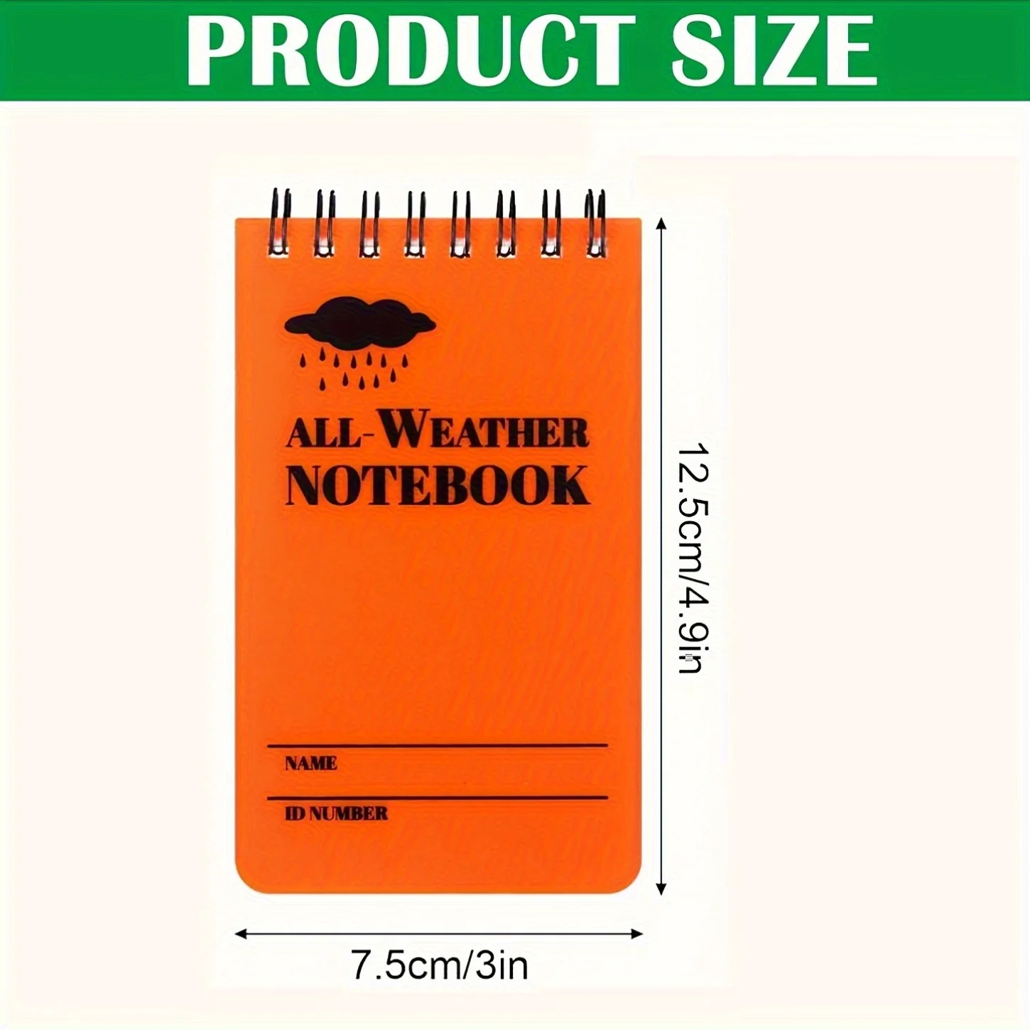 1/2/4/8 Stück Allwetter-wasserdichte Notizbücher mit reißfesten Seiten für Outdoor-Aktivitäten, Reisen, Camping, Büro, Schule – Detail 1