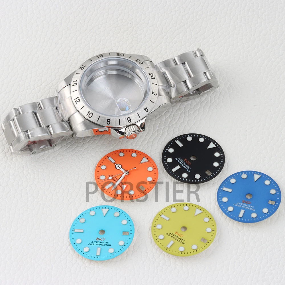 

NH35 28.5mm Dial Face Green Luminous Dial Hands 39mm Men's Case Sapphire Stainless Steel for Explorer NH34/NH35/NH36 Movement