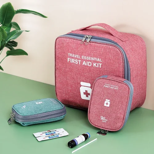 Imagen 2 del producto Botiquín de primeros auxilios para el hogar, bolsa de almacenamiento de medicina vacía de gran capacidad, caja de medicina de viaje portátil, bolsa de supervivencia, bolsa de emergencia para coche