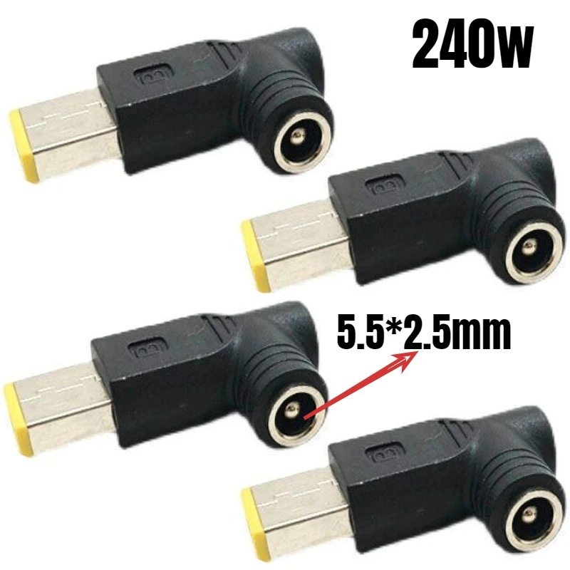 4PCS 240W DC 5.5x2.5mm Female To Square Tip Male Power Adapter Connector for Lenovo Gaming Laptop Charger Cable Line
