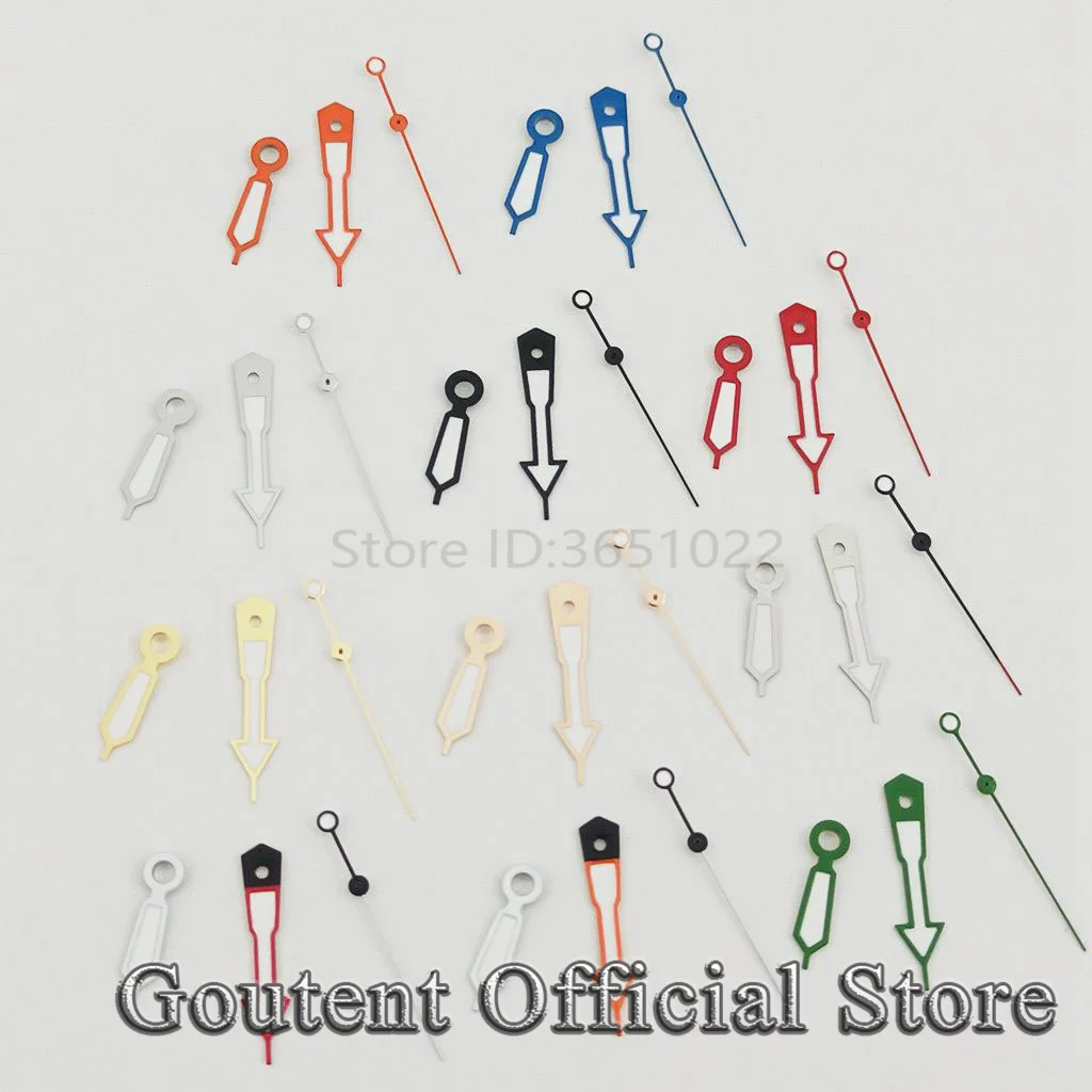 Goutent Silver Red Blue Green Watch Hands Fit PT5000 ETA2836 2824 DG2813 3804 Miyota 8215 8205 821A NH35 NH36 Movement