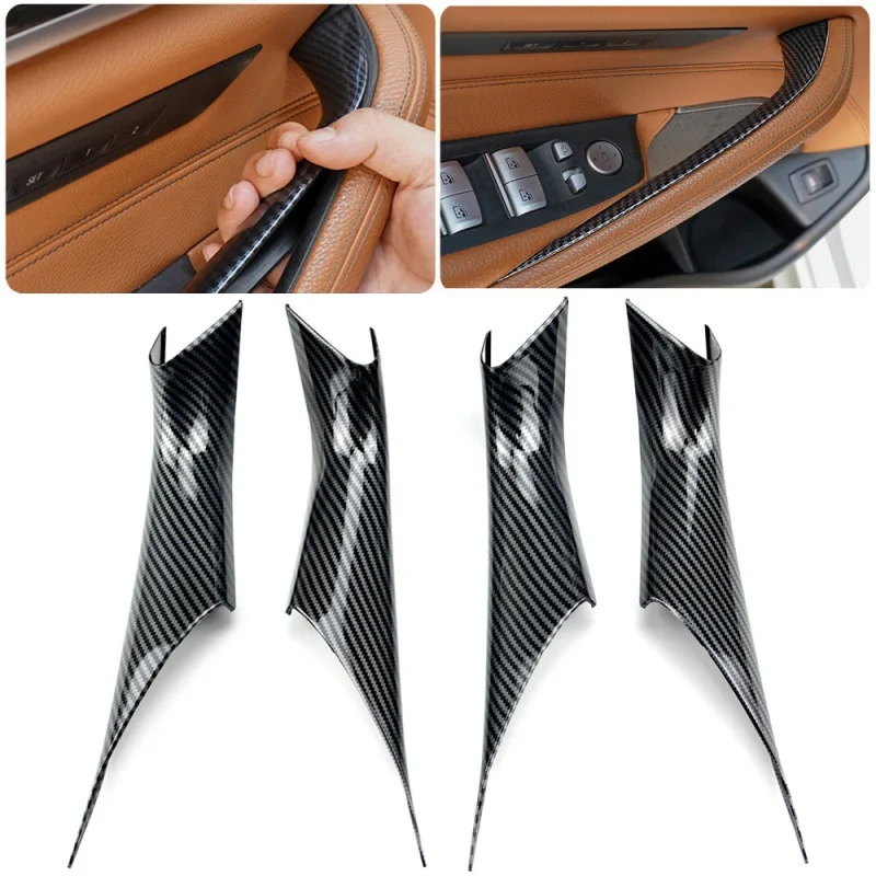 

for BMW 5 Series G30 G38 2019~2021 2018 2022 2023 carbon Fibre Car Inner Door Pull Handle Panel Pull Trim Covers Car Accessories