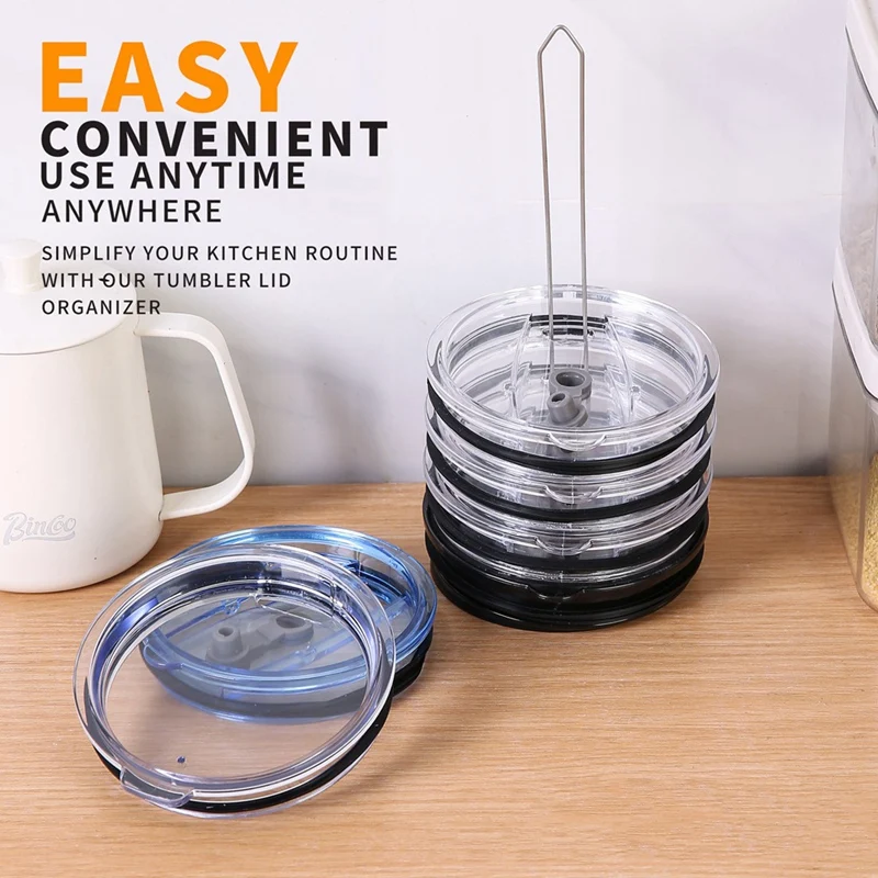3Pcs Tumbler-Lid Organizers Water Bottle Lid Rack Stackable Space-Saving For Cabinet And Countertops Organization