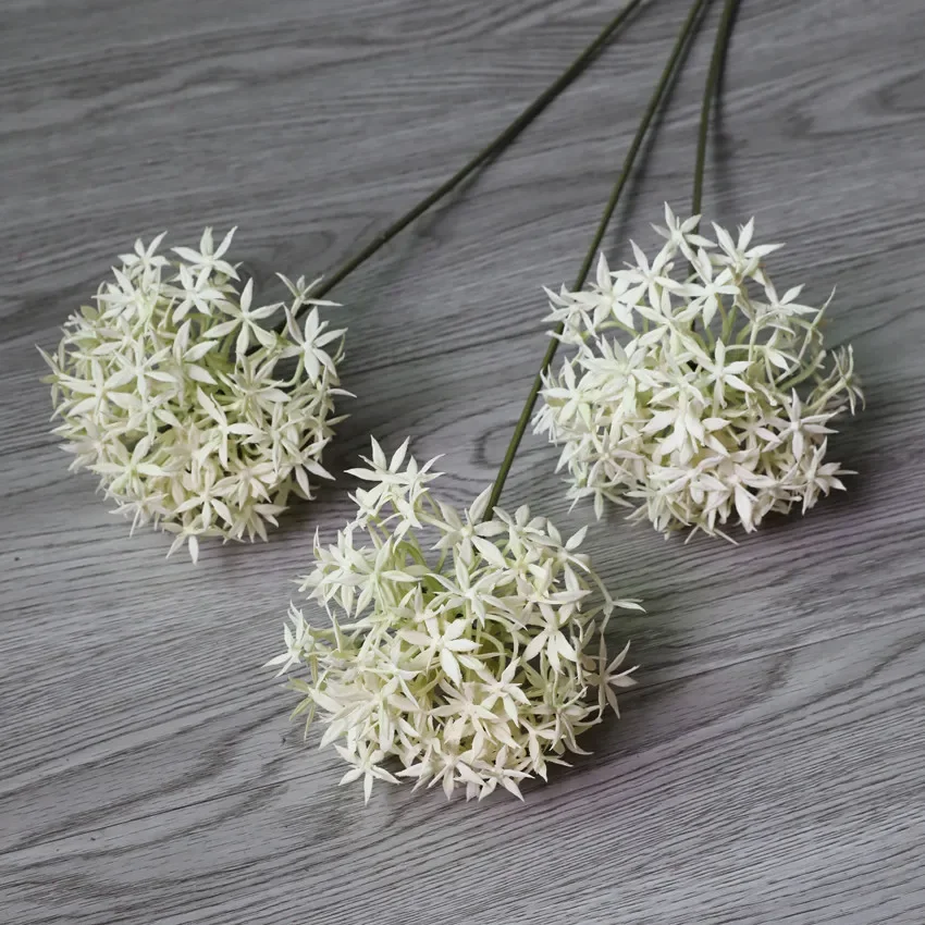 5Pcs/lot 3Head Onion Balls Hydrangea Artificial Flowers Home Decoration Hydrangea Bouquet Wedding Background Flower Arrangement