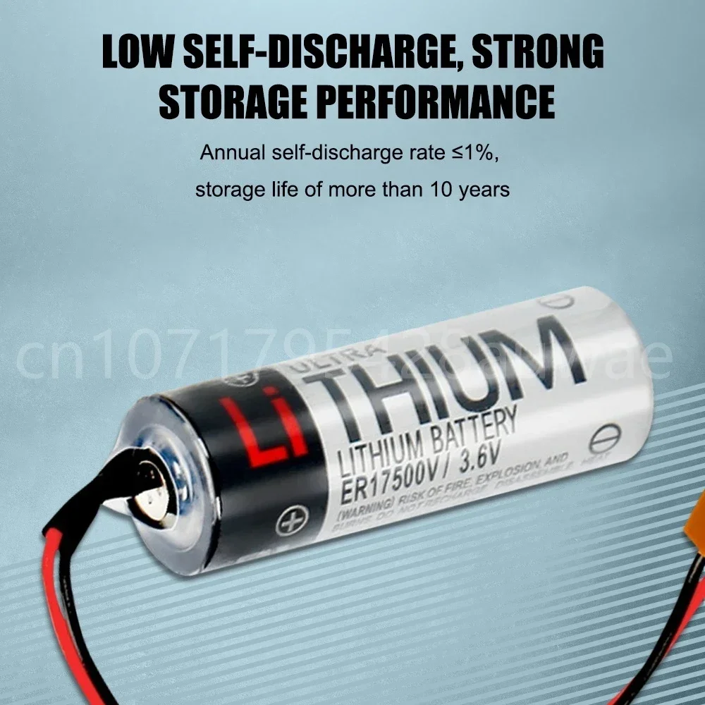 10 Uds Original 100% CS1W-BAT01 ER17500V ER17/50 3,6 V 2700mAh PLC batería de litio con conectores de enchufes marrones