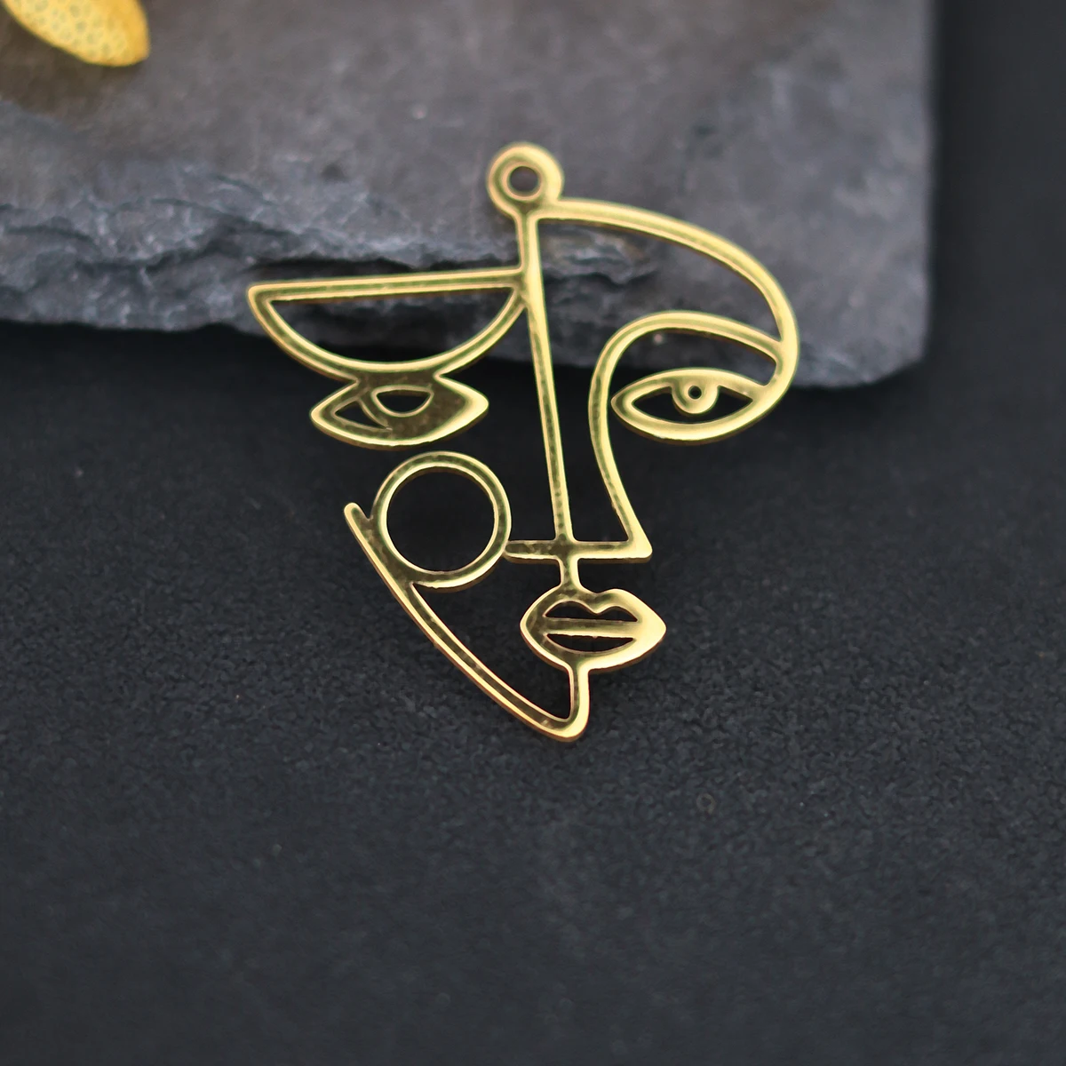 3pcs Picasso Abstract Art Lady Face Portrait Stainless Steel Pendant Charms for Jewelry Making Necklace Earrings diy Accessories