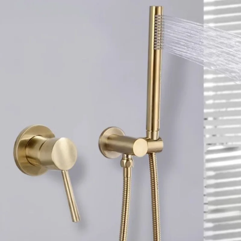 

Встроенный простой набор насадок для душа, легкий роскошный смеситель для душа и душа с двойным управлением, бытовой горячий и холодный смеситель двойного назначения