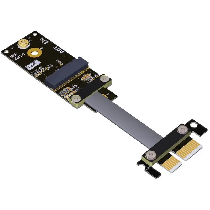 1x PCI-e PCIe x1 To M.2 A.E. key WiFi NGFF Adapter Card Riser Extender Cable 5cm-100cm 1ft 2ft 3ft Gen3.0 8Gbps