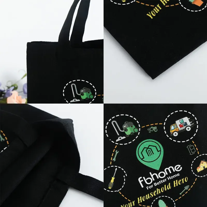 Kamado Tanjirou Anime Demon Slayer Nezuko nuovo arriva Art Canvas Bag Totes borse per la spesa nere stampate semplici