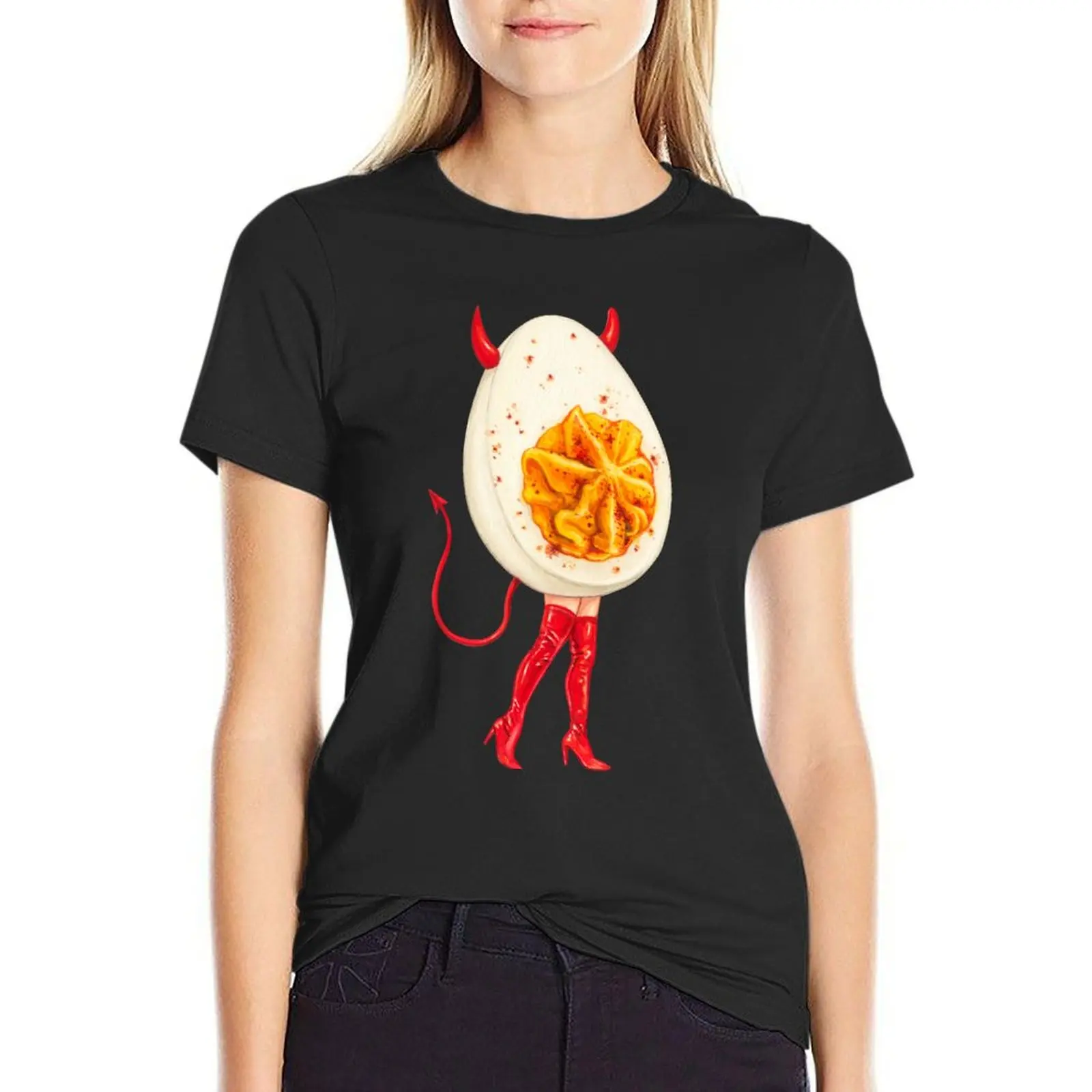 Deviled Egg Pin-Up T-Shirt sports fans tees animal print Womens clothing