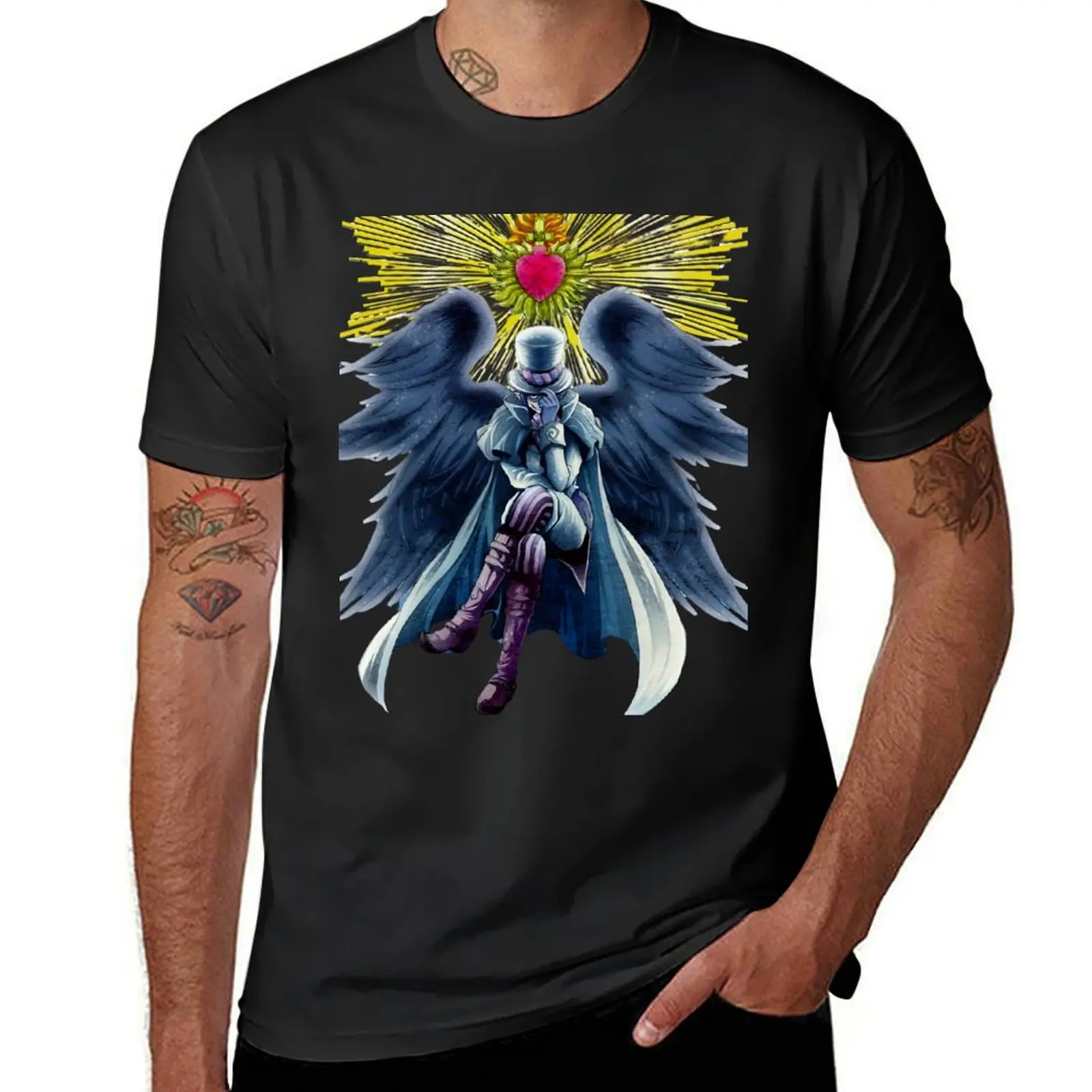 

Ao no Exorcist-Mephisto Pheles, Extra Wings, Sitting In Midair, T-Shirt tees vintage clothes designer t shirt men