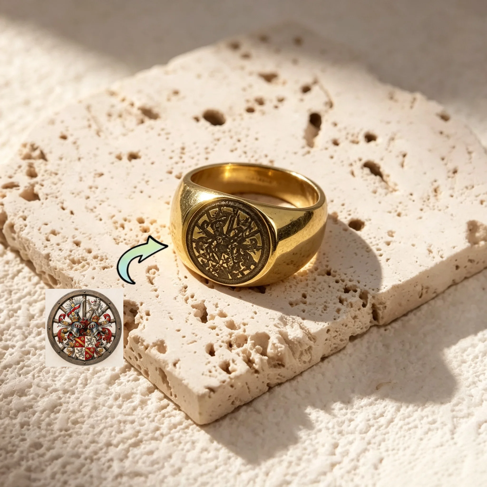Custom Photo Signet Ring Perso - Signet Ring Men ulasan dan harga