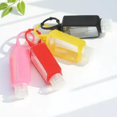 4 قطع من زجاجات اليد البلاستيكية ذات الأكمام السيليكونية 30 مل، حاويات سائلة للسفر مقاومة للتسرب، حاويات تخزين خالية من الغسيل #6